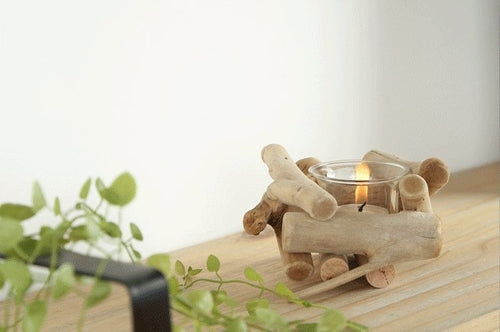 Log Candle Holder