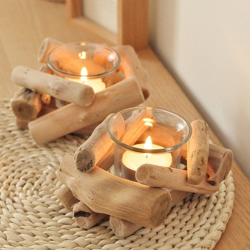 Log Candle Holder